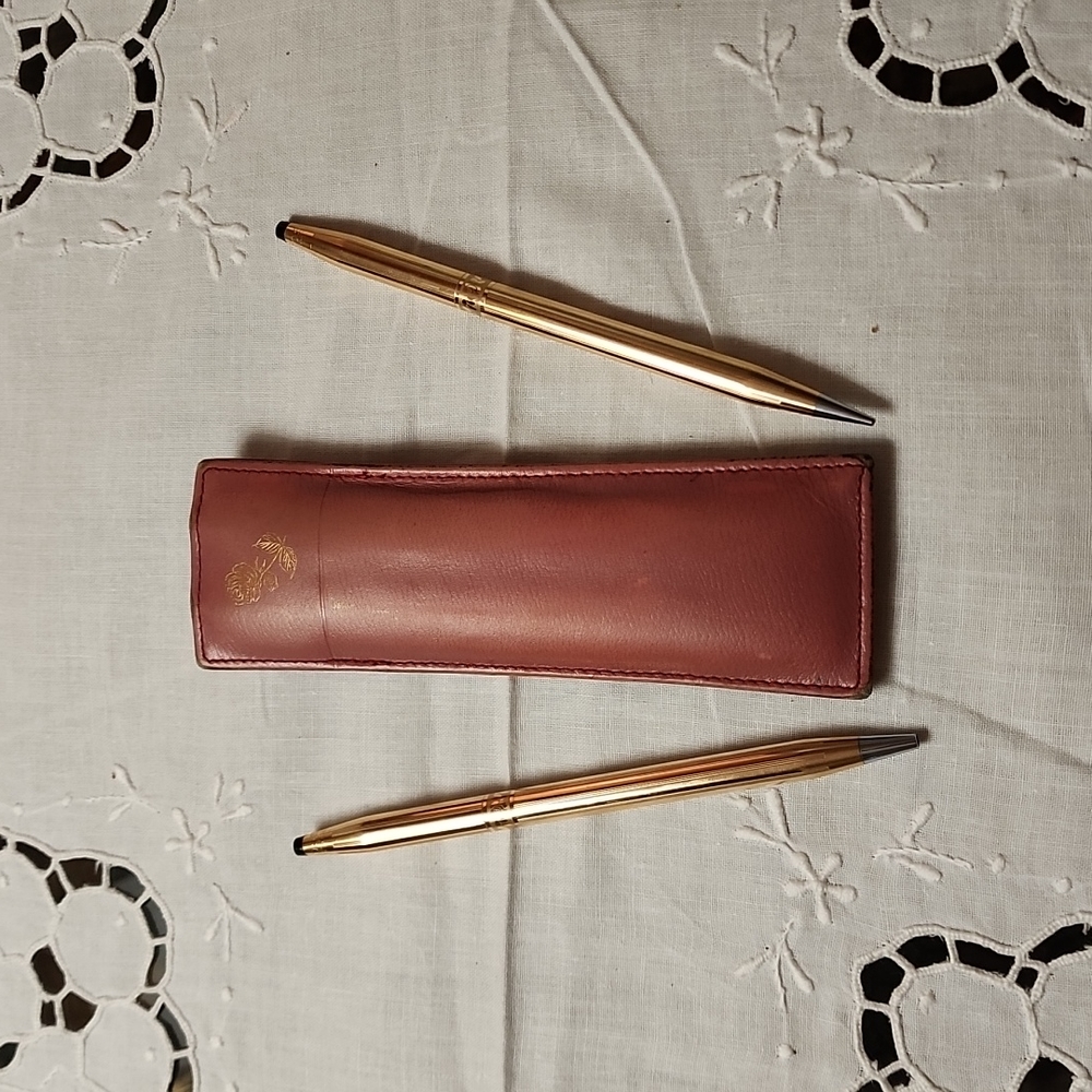 Ladies Vintage Cross Pen and Pencil set 1/20 14K Gold filled